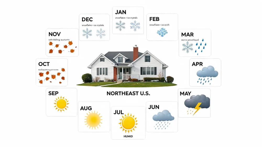 Monthly Property Damage Risk Calendar: Northeast